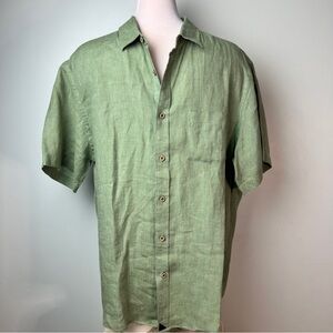 UNTUCKit Men’s Brancott Short Sleeve Button-Up Shirt | Light Green | Size XL